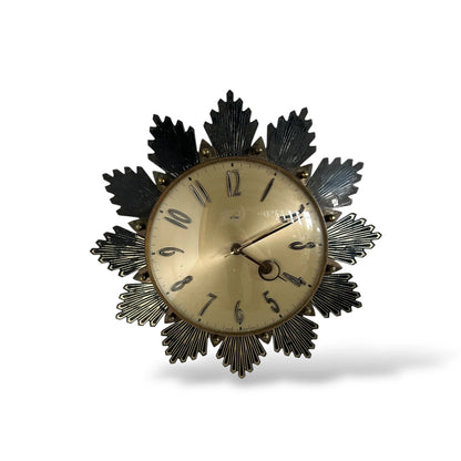 Vintage Metamec Sunburst Wall Clock – Mid Century Plug-In Electric Clock