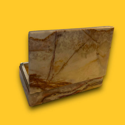 Vintage 1960s Onyx Marble Trinket Jewellery Box