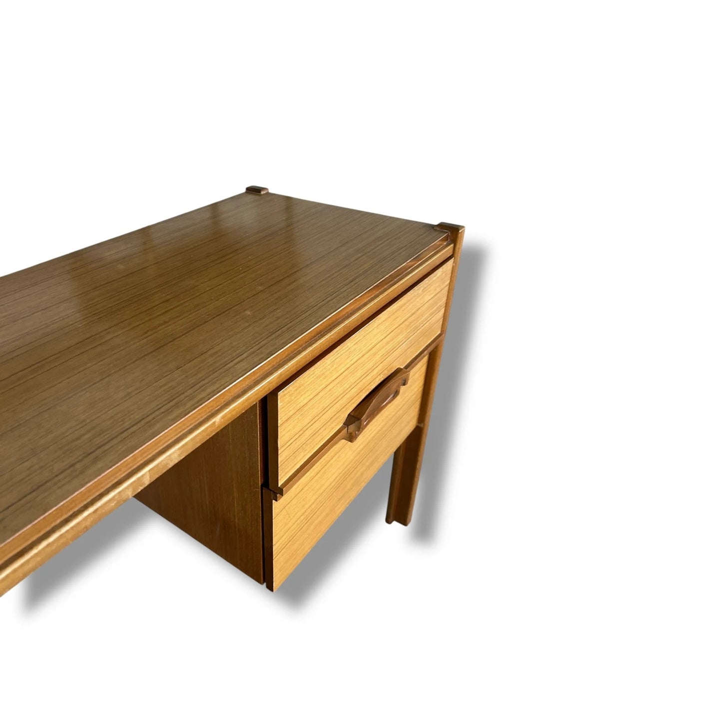Mid Century Nathan Desk | Vintage Teak Writing Desk with Drawers