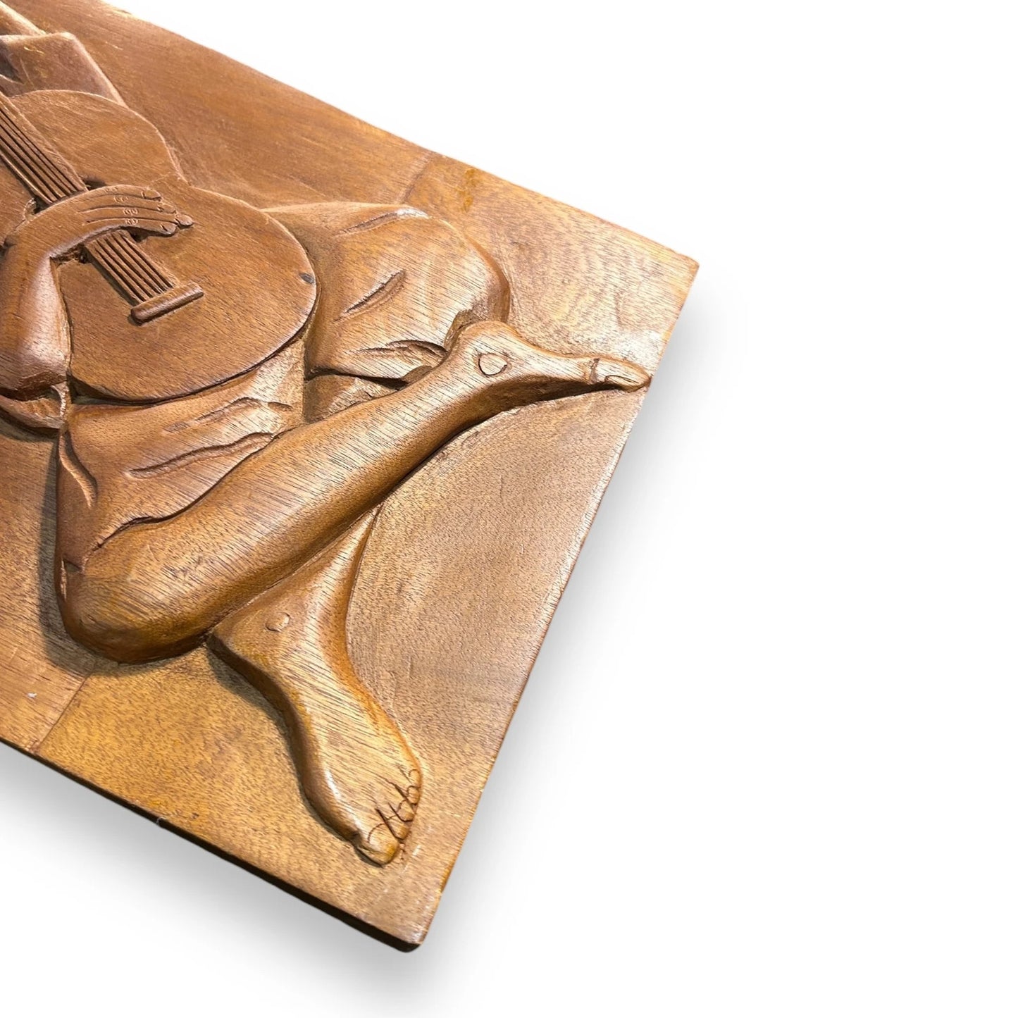 Vintage 1950s African carved wood panel