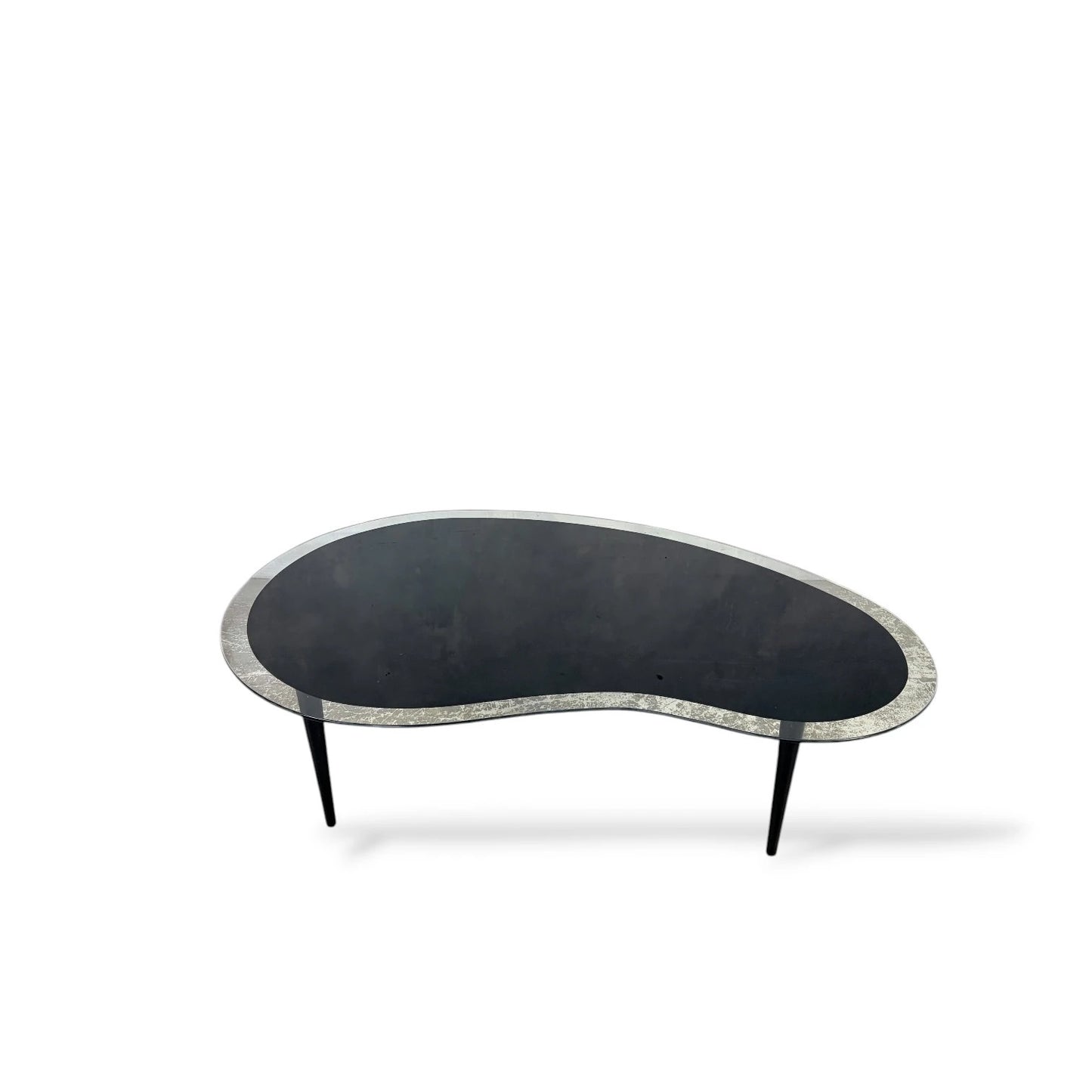 Italian Kidney Bean Coffee Table | Mid-Century Modern Curved Glass Table
