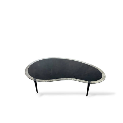 Italian Kidney Bean Coffee Table | Mid-Century Modern Curved Glass Table
