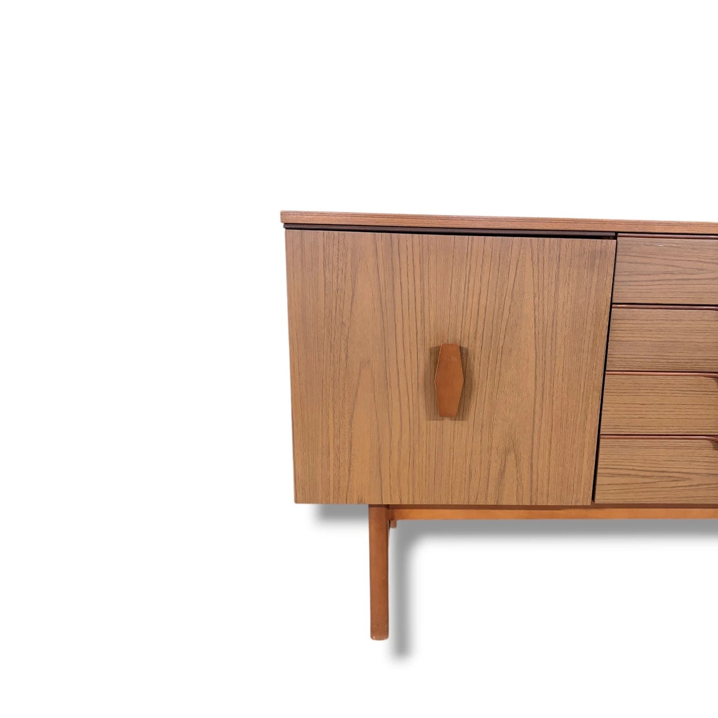 Vintage Europa Teak Formica Sideboard – 1970s Mid-Century Modern Cabinet