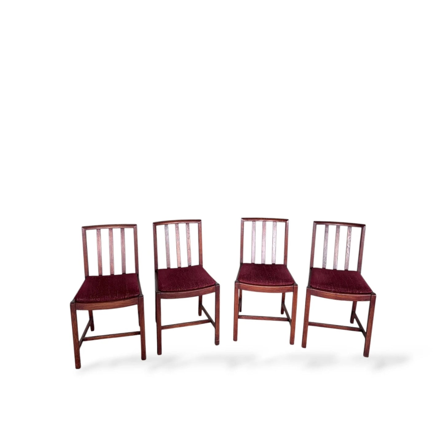 Set of Four Mahogany Dining Chairs | Mid-Century Ladder Back