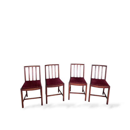 Set of Four Mahogany Dining Chairs | Mid-Century Ladder Back