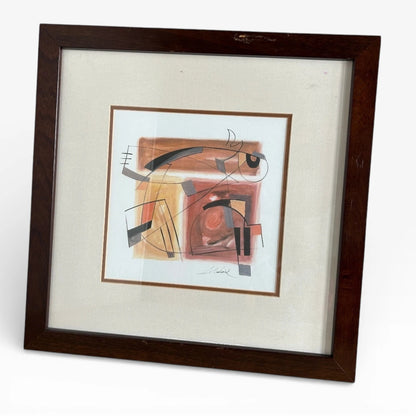 Alfred Gockel Artwork – Signed Abstract Art Print | Dark Wood Frame & Neutral Mount