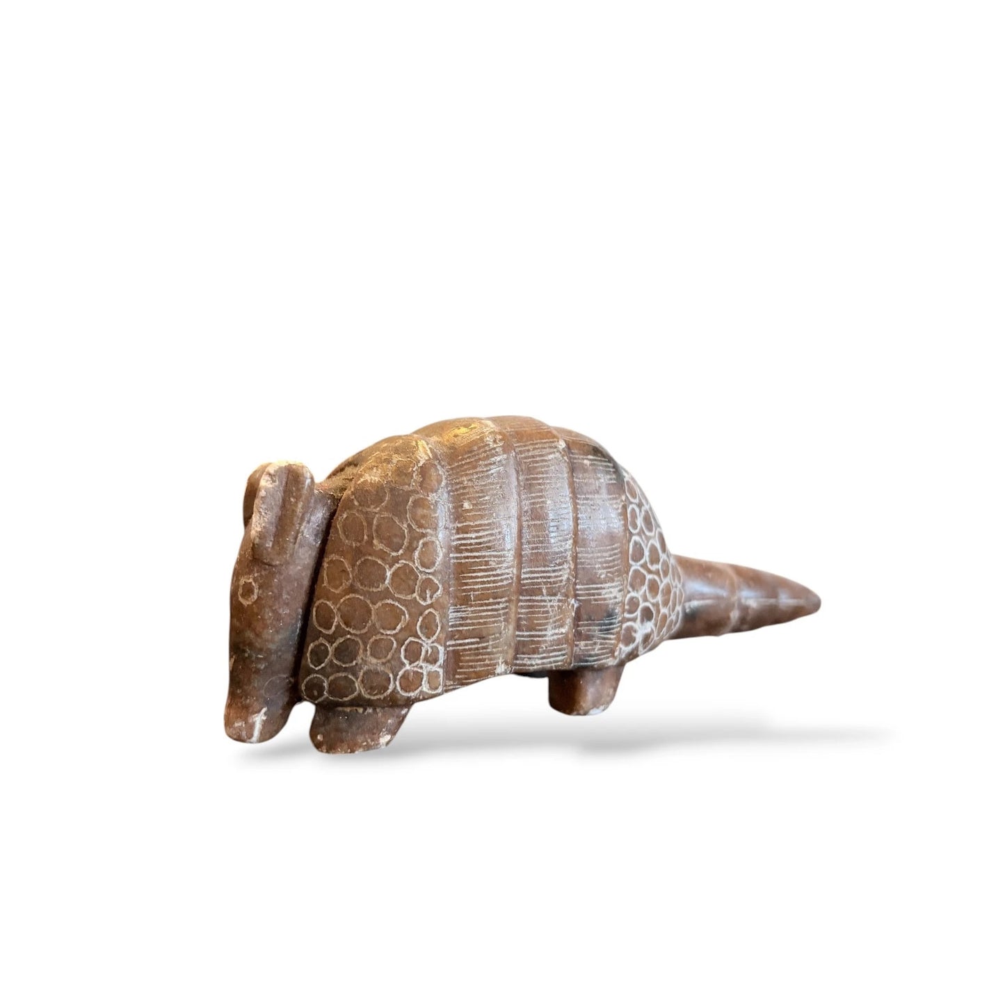 Small Hand-Carved Soapstone Armadillo Vintage Sculpture