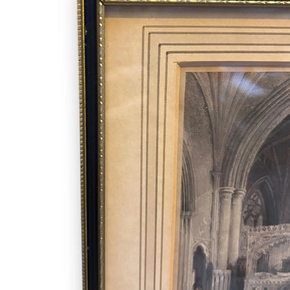 Vintage 1950s Exeter Church Framed Picture