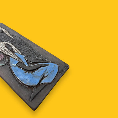 Mid century Forsgren Ninnie Bromma Keramik relief wall plaque