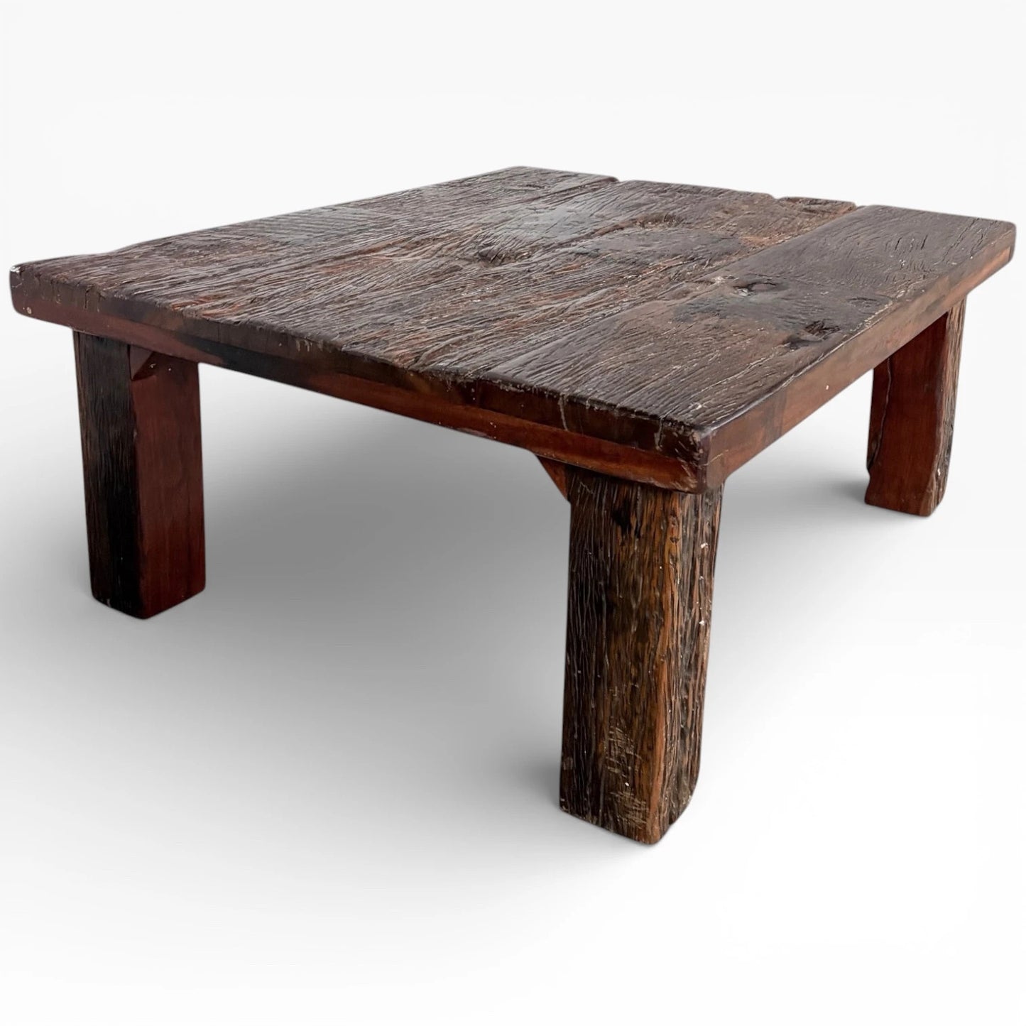 Driftwood Coffee Table – Rustic Reclaimed Wood Table With Chunky Legs