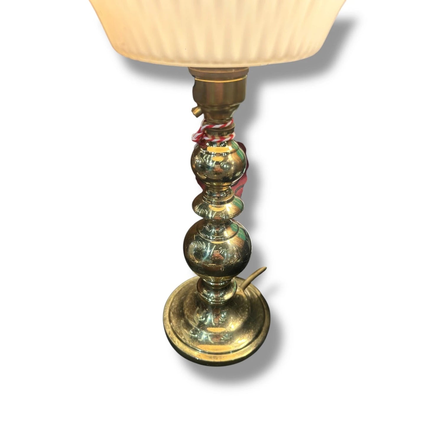 Mid Century Glass and Brass Table Lamp