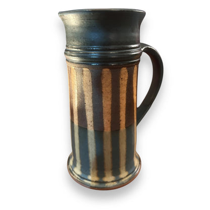 Mid century pair of blue tankard vases