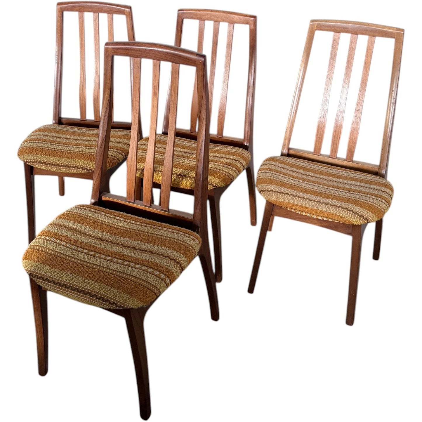 Mid Century Dining Chairs - Nathan Set of Four High Back Teak Chairs