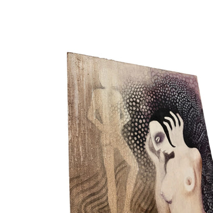 Original 1971 Abstract Nude Painting | Vintage Surreal Figurative Artwork on Canvas