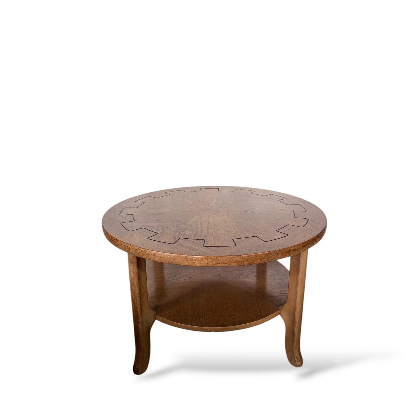 Nathan Teak Cog Coffee Table | Mid-Century Round Table