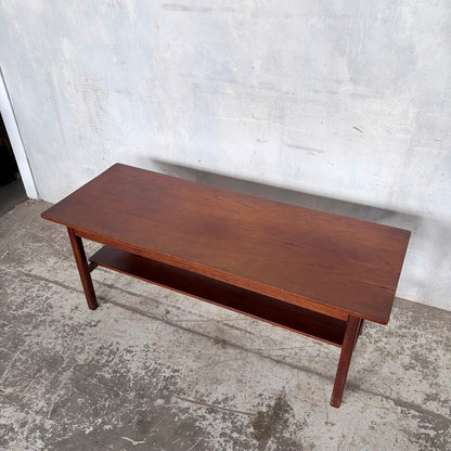Mid Century Teak Coffee Table with Undershelf Storage