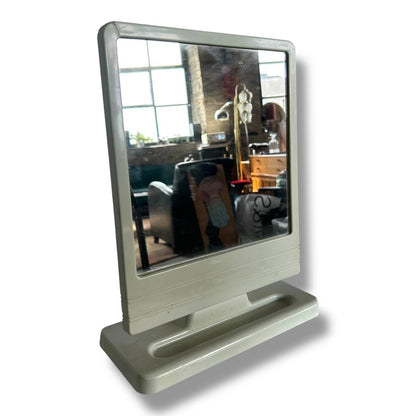 Vintage 1980s Mint Green Plastic Table Mirror – Retro Vanity Mirror with Stand