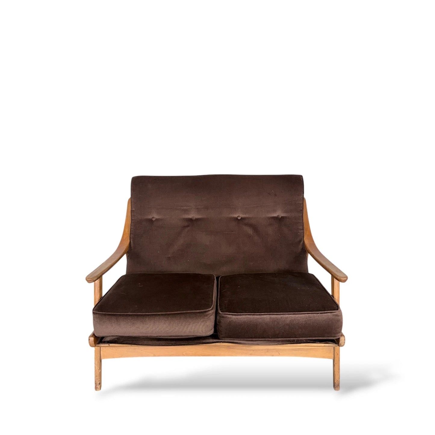 Swedish Beech Two-Seater Sofa – Mid-Century Scandinavian Design