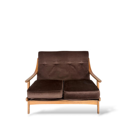 Swedish Beech Two-Seater Sofa – Mid-Century Scandinavian Design