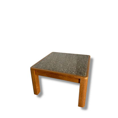 Mid Century Danish Teak & Granite Coffee Table | Brutalist Design