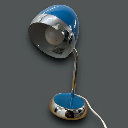 Vintage 90s Blue and Chrome Desk Lamp