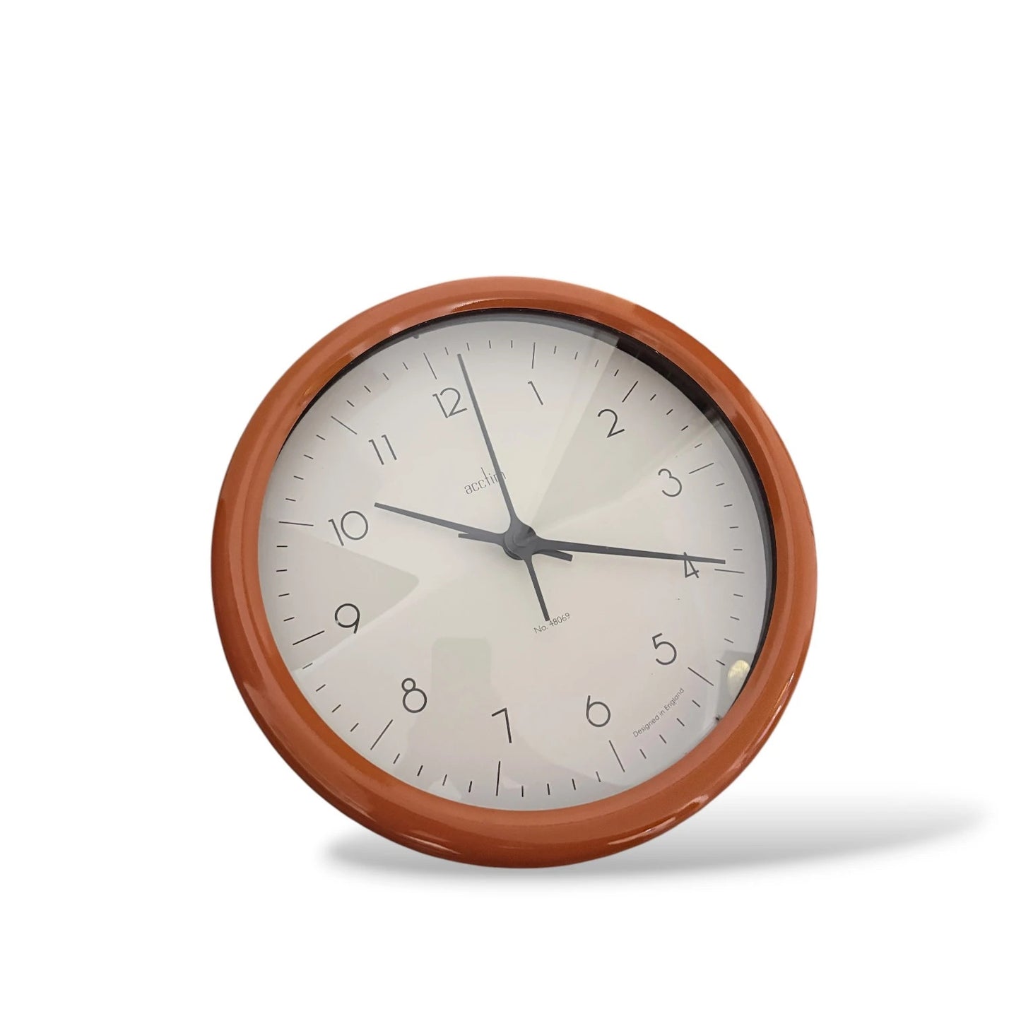 Acctim Mid-Century Modern Wall Clock | Retro Burnt Orange Frame