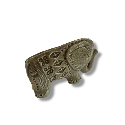 Aldo Londi Bitossi Rimini Pale Green Elephant | Mid Century Italian Ceramic Figurine