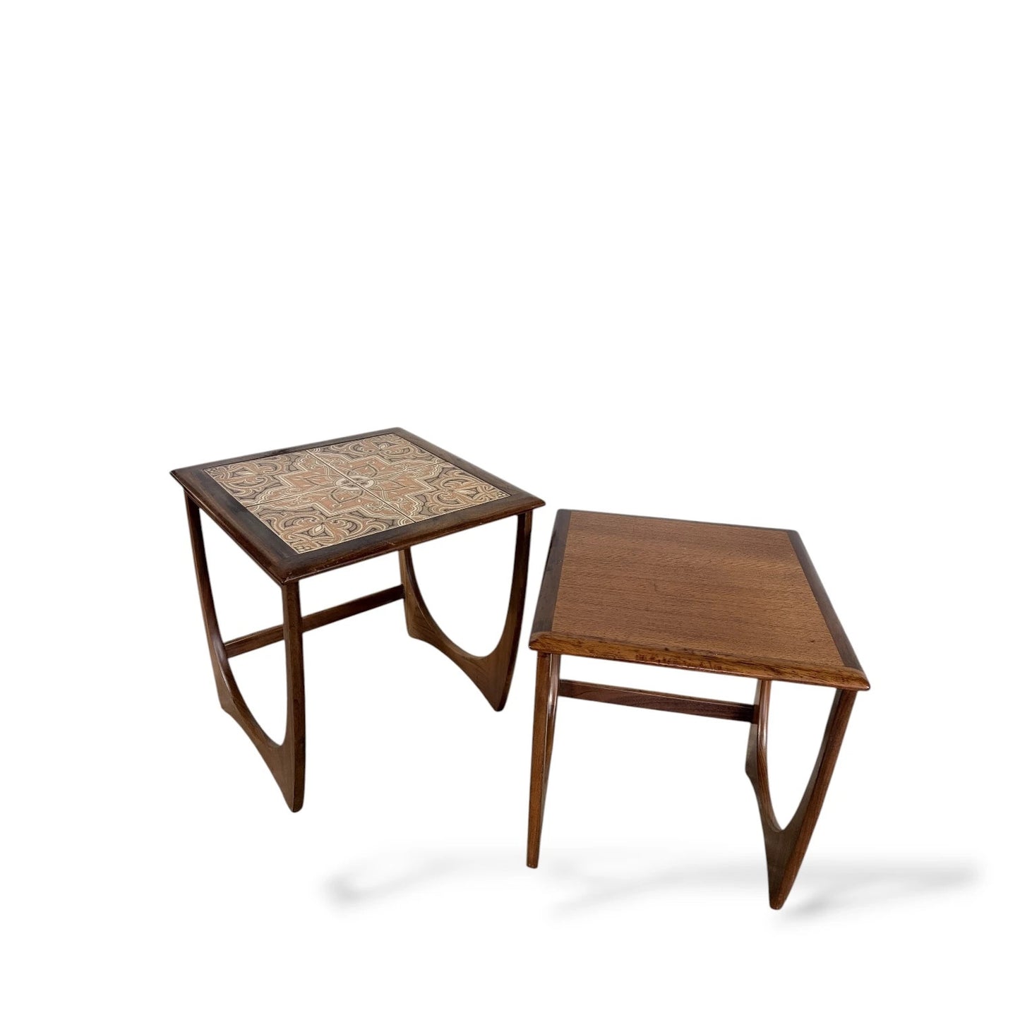 G Plan Fresco Nest of Tables – Mid-Century Teak Side Tables with Tile Inlay