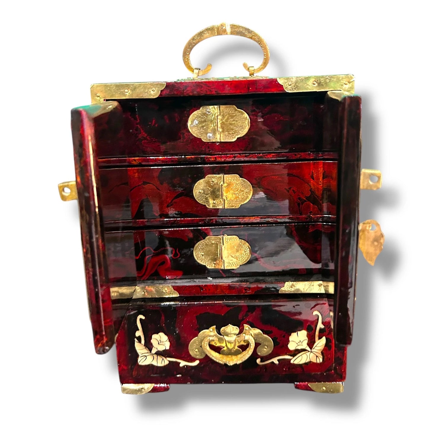 Miniature 20th Century Chinese Lacquer Cabinet