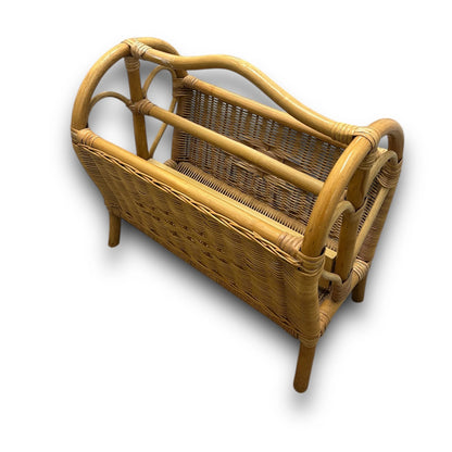 Mid Century Bamboo Magazine Storage Rack