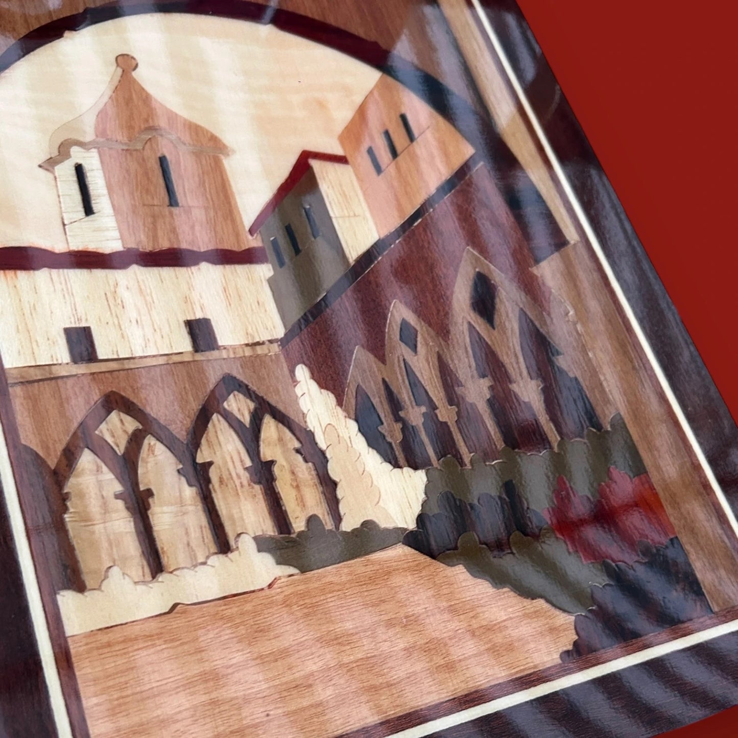 Vintage 1960s Italian Marquetry Wood Picture