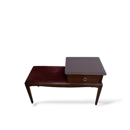 Stag Mahogany Telephone Table | Mid-Century Hall Seat with Drawer