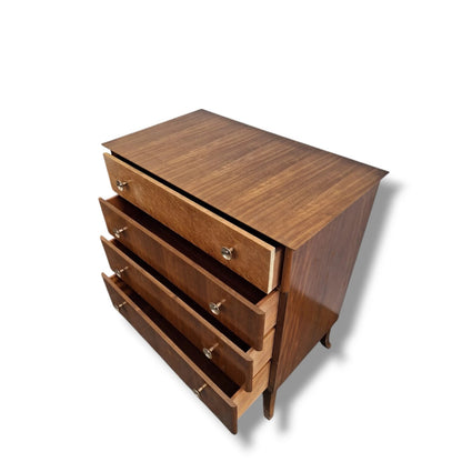 Mid-Century Chest Drawers – Vintage Dresser with Walnut & Bird’s Eye Maple Veneer