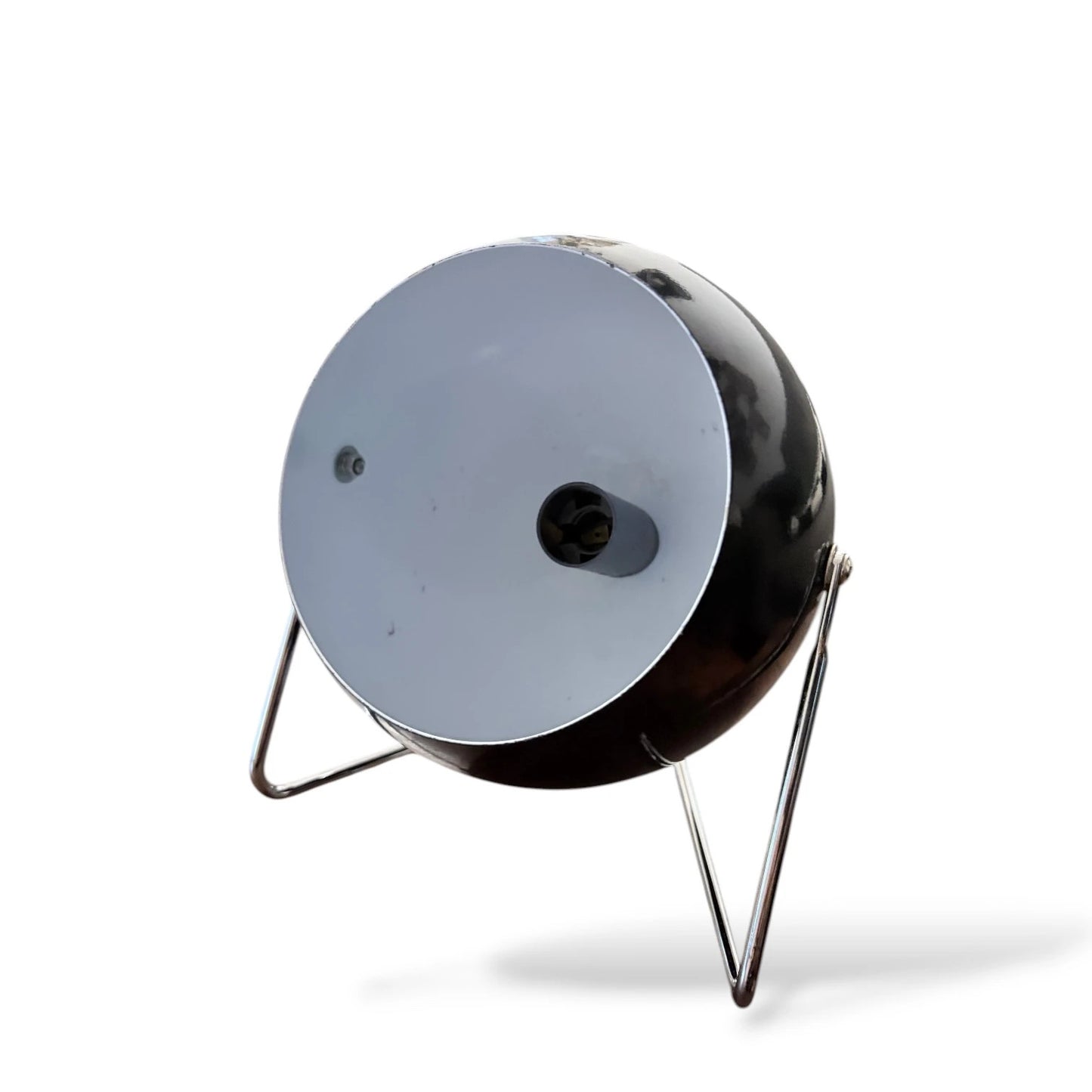 Mid-Century Modern Black Eyeball Lamp | Space Age | 1970s Chrome Desk Lamp