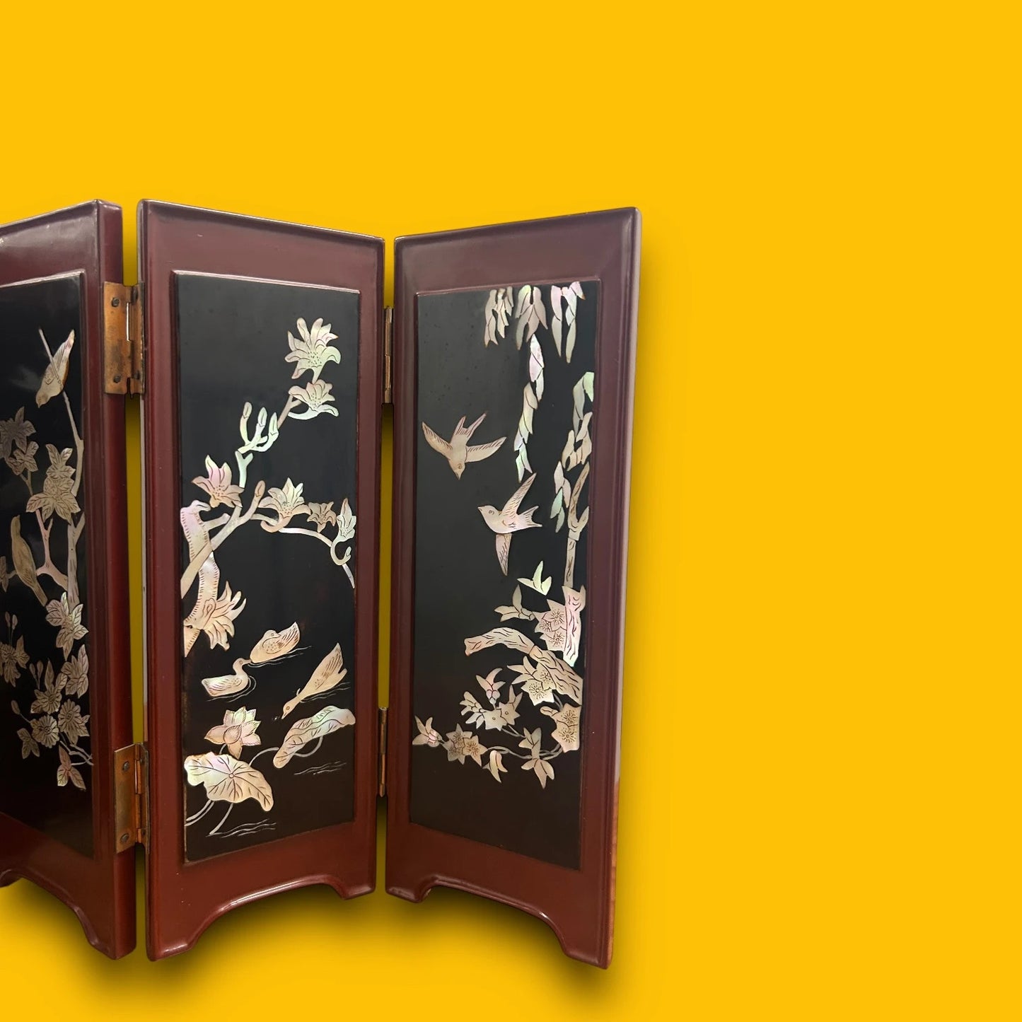 Vintage 1970s Chinese Iridescent Mini Desk Divider