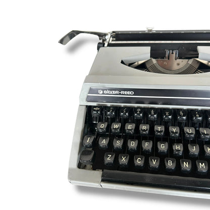 Mid Century Modern Silver Reed Portable Typewriter