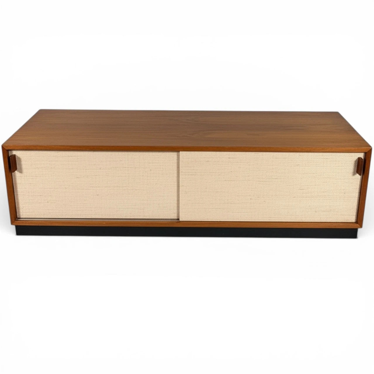 Florence Knoll Sideboard | Mid Century Teak Wood Cabinet With Seagrass Doors