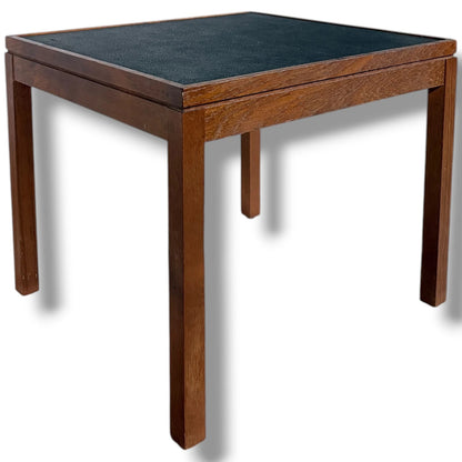 Mid Century Side Table – Vintage Turntable Stand with Black Inset Top