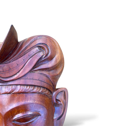 Vintage Indonesian Hand-Carved Wooden Wall Mask – Tribal Folk Art