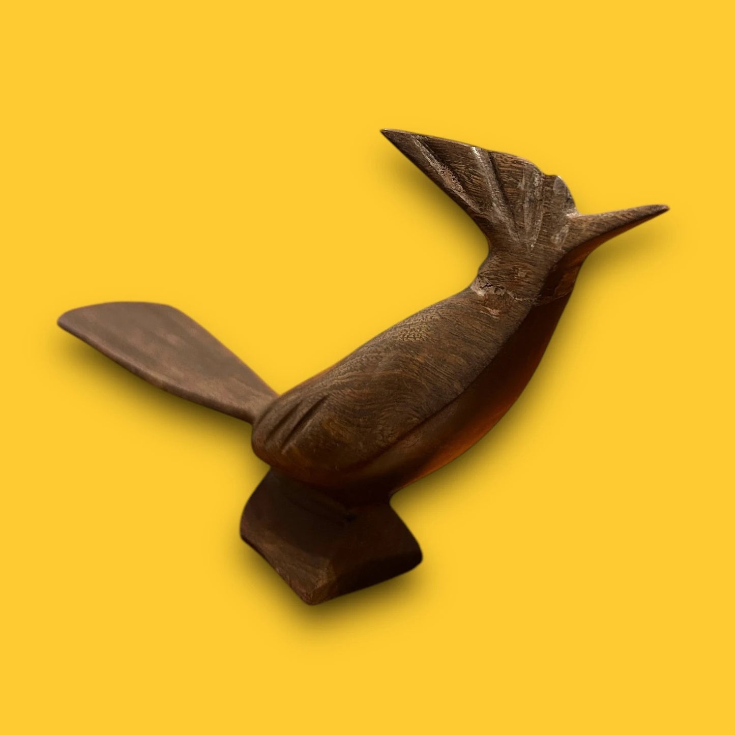 Mid Century Dark Wood Road Runner Sculpture