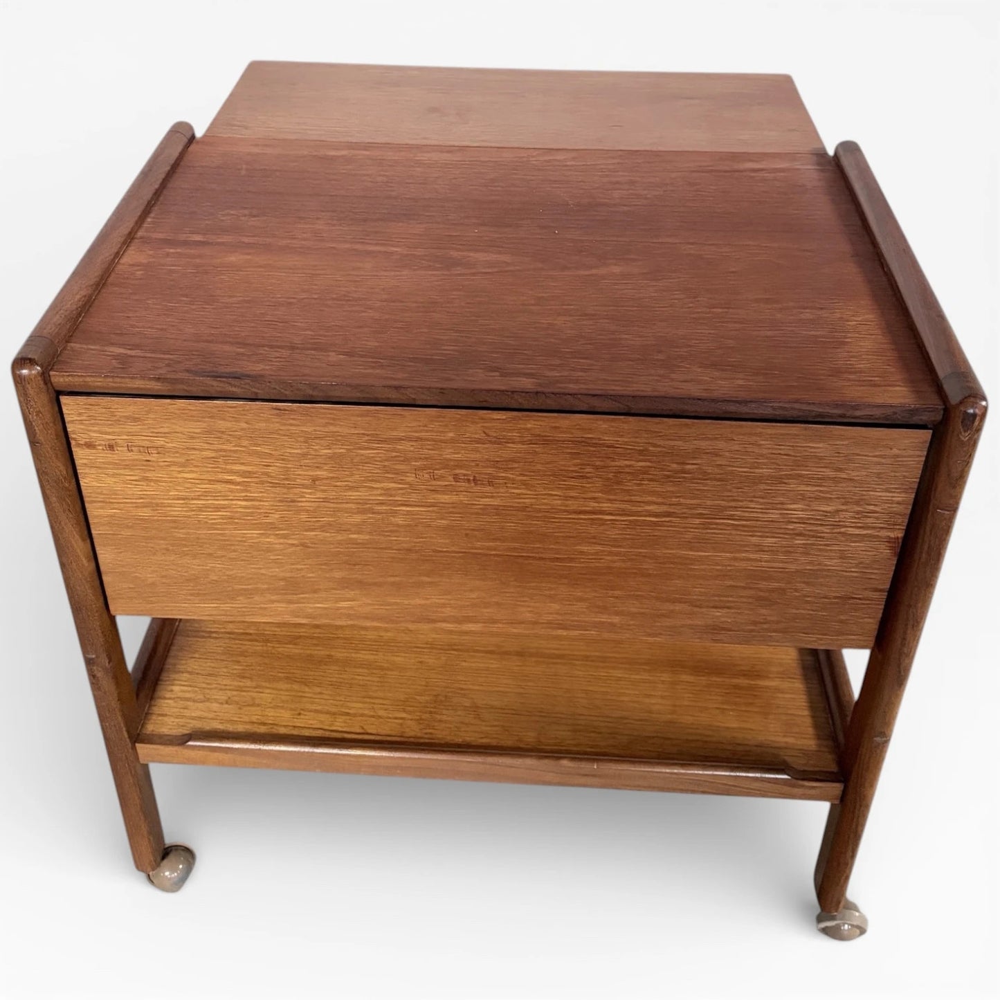 Danish Teak Trolley - Mid Century Extending Cart With Smooth Rolling Castors