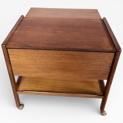 Danish Teak Trolley - Mid Century Extending Cart With Smooth Rolling Castors
