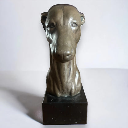Mid Century Whippet Dog Bust Statue