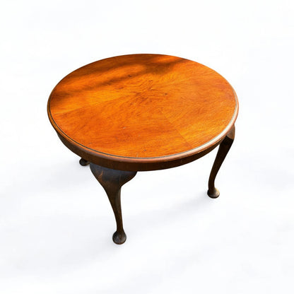 Mid Century Round Walnut Wood Coffee Table