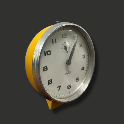 Mid Century yellow Smiths alarm clock