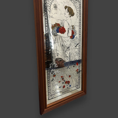 Vintage 1960s Alphonse Mucha Four Seasons Summer Long Mirror