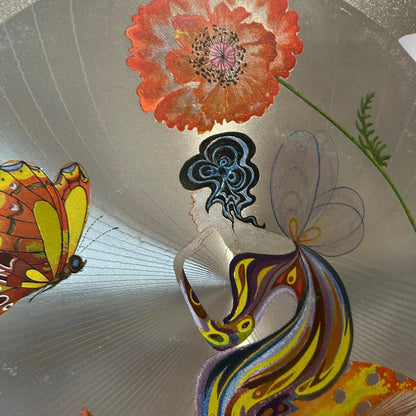 Mid Century Michelle Emblem Poppy Fairy Foil Painting