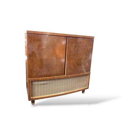 Vintage Bush Walnut Radiogram – 1950s Mid-Century Music Cabinet