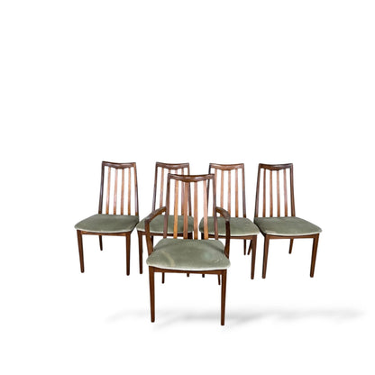 Set of 5 G Plan ‘Leslie Dandy’ Teak Dining Chairs – Mid-Century