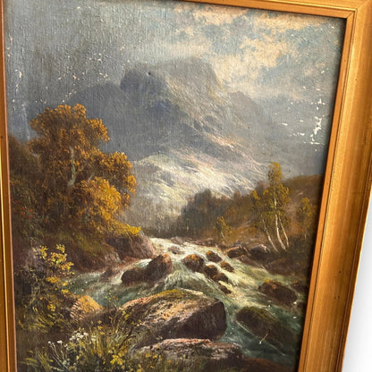 Vintage 1920s Frank Hider Victoria Era Nature Oil Painting